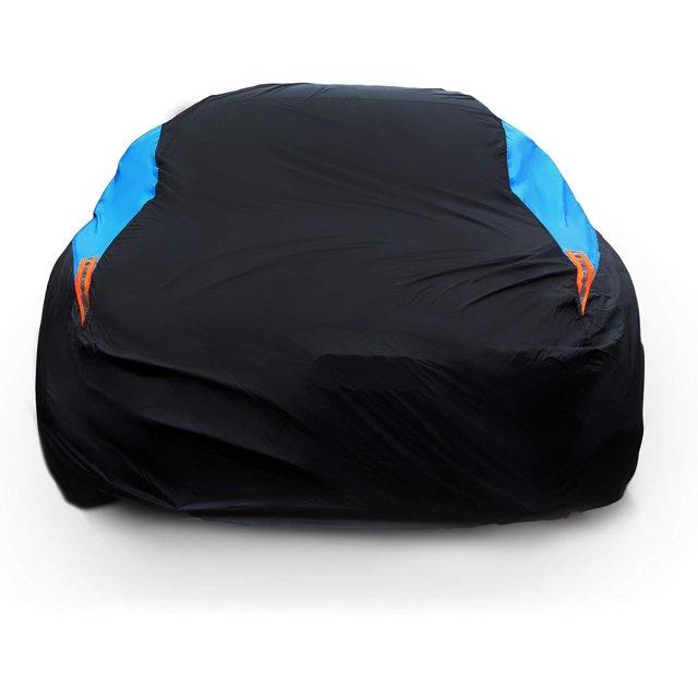 Waterproof Car Cover All Weather Snowproof UV Protection Windproof Outdoor Full car Cover, Universal Fit for Sedan (Fit Sedan Length 154-163 inch, Blue)