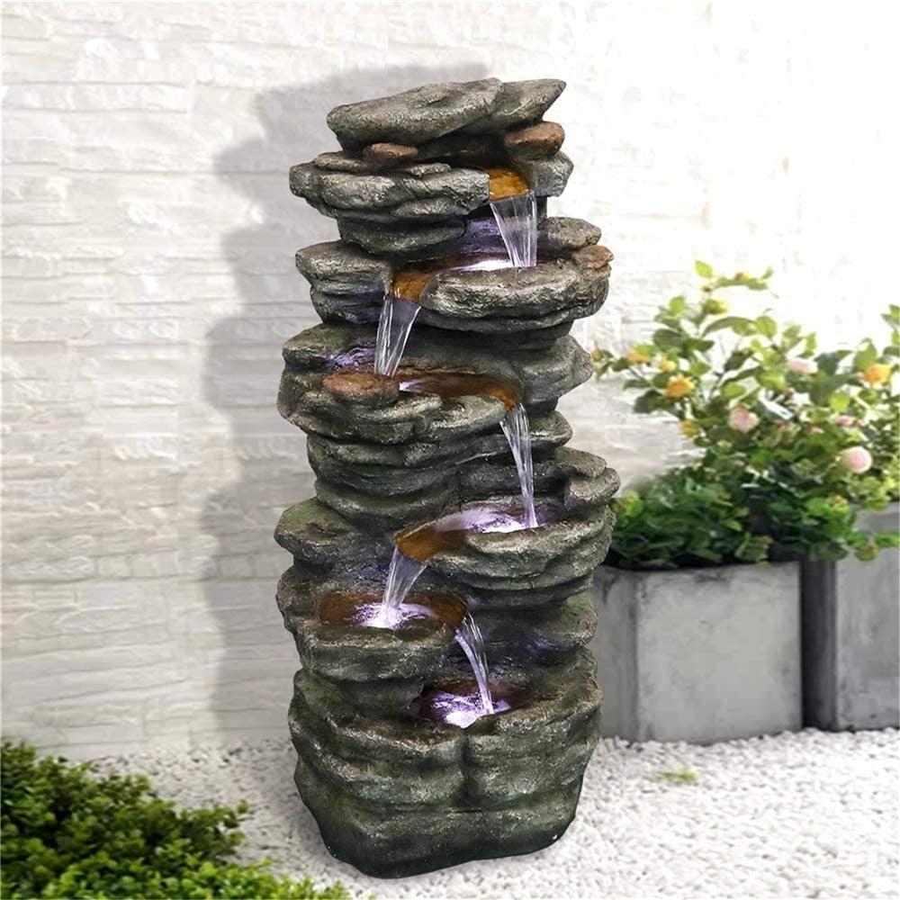 Watnature 40" Outdoor 6-Tier Cascading Fountain