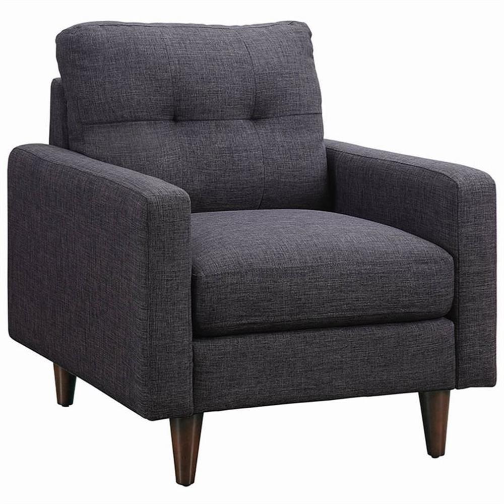 Coaster Watsonville Contemporary Fabric Tufted Accent Chair in Gray