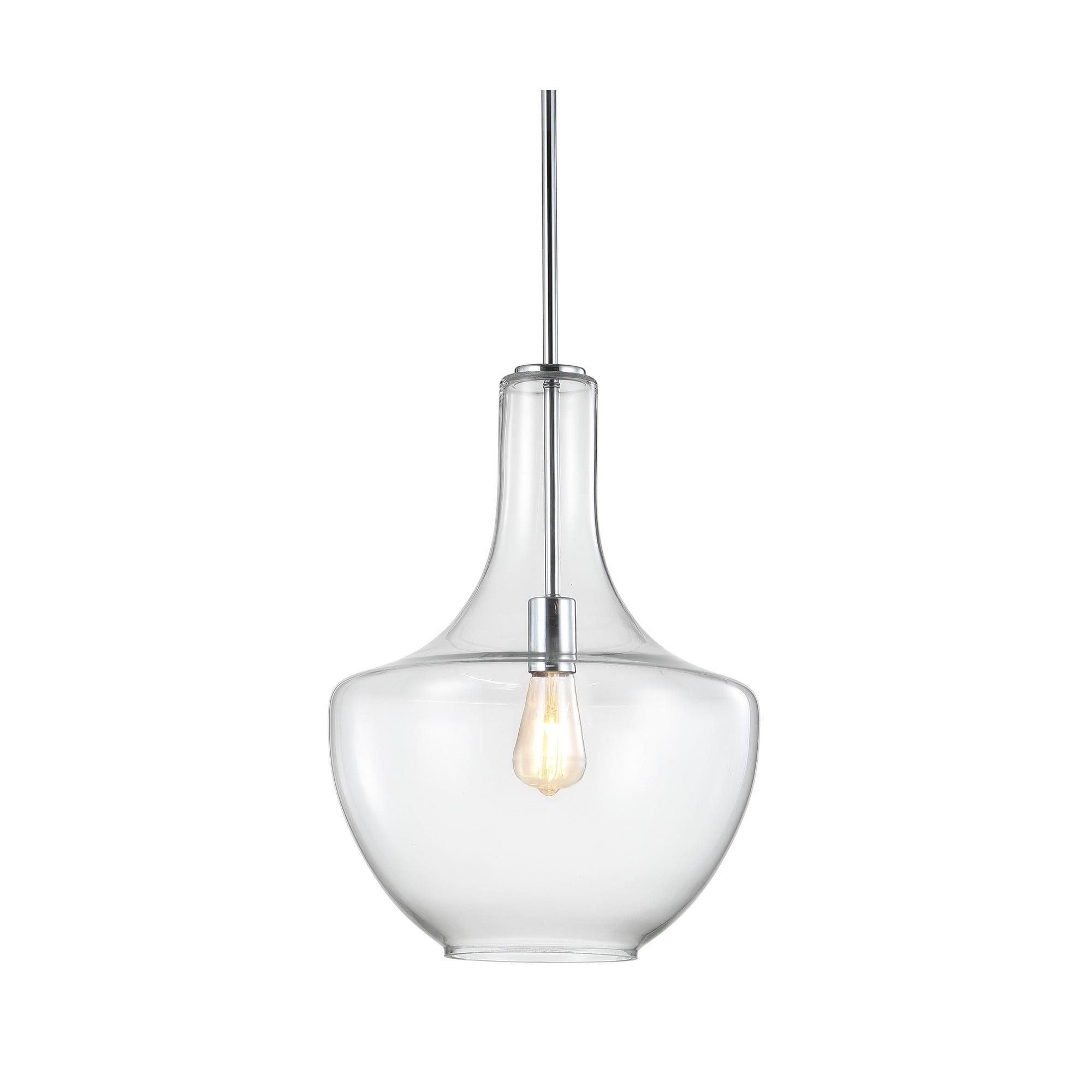Watts 13.25" Chrome/Clear LED Pendant with Adjustable Height
