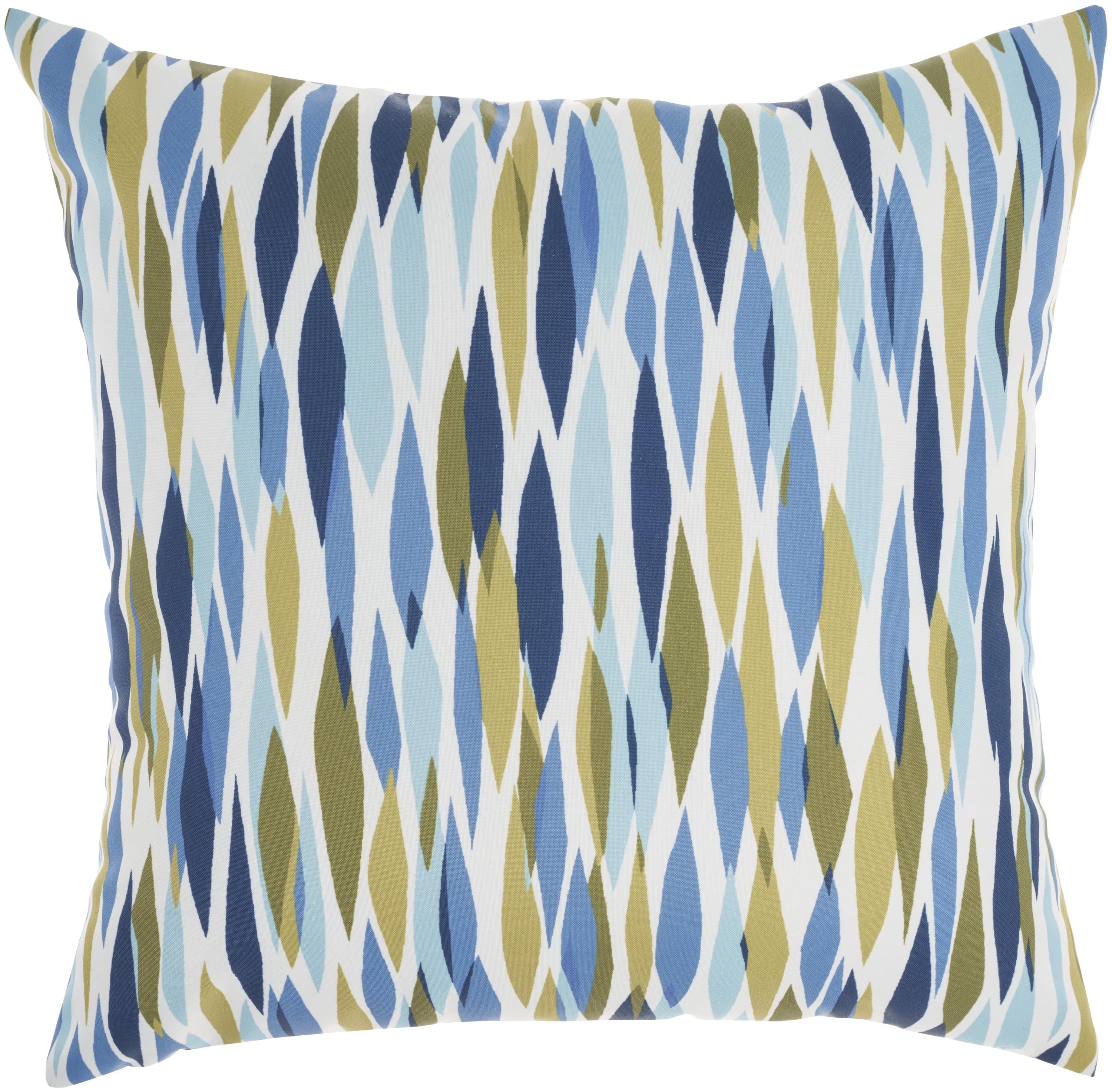 Navy Geometric Pattern 20" x 20" Indoor/Outdoor Throw Pillow