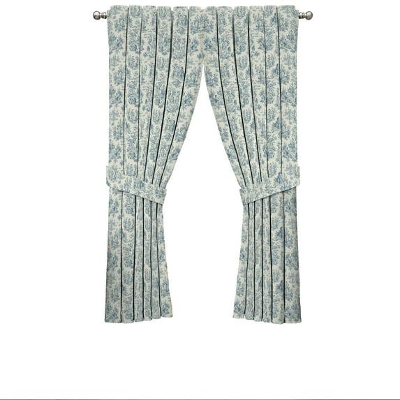 Waverly Charmed Life Toile Tie Back Single Curtain Panel, 52"x63", Cornflower