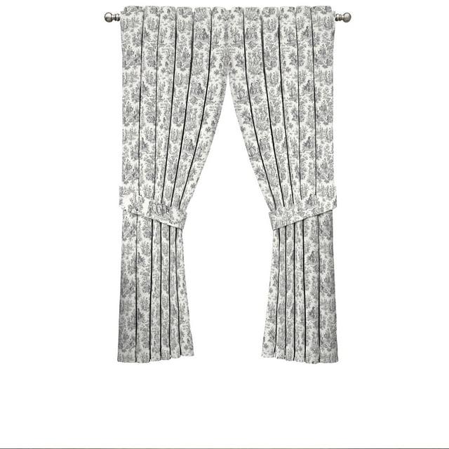 Waverly Charmed Life Toile Tie Back Single Curtain Panel, 52"x84", Onyx