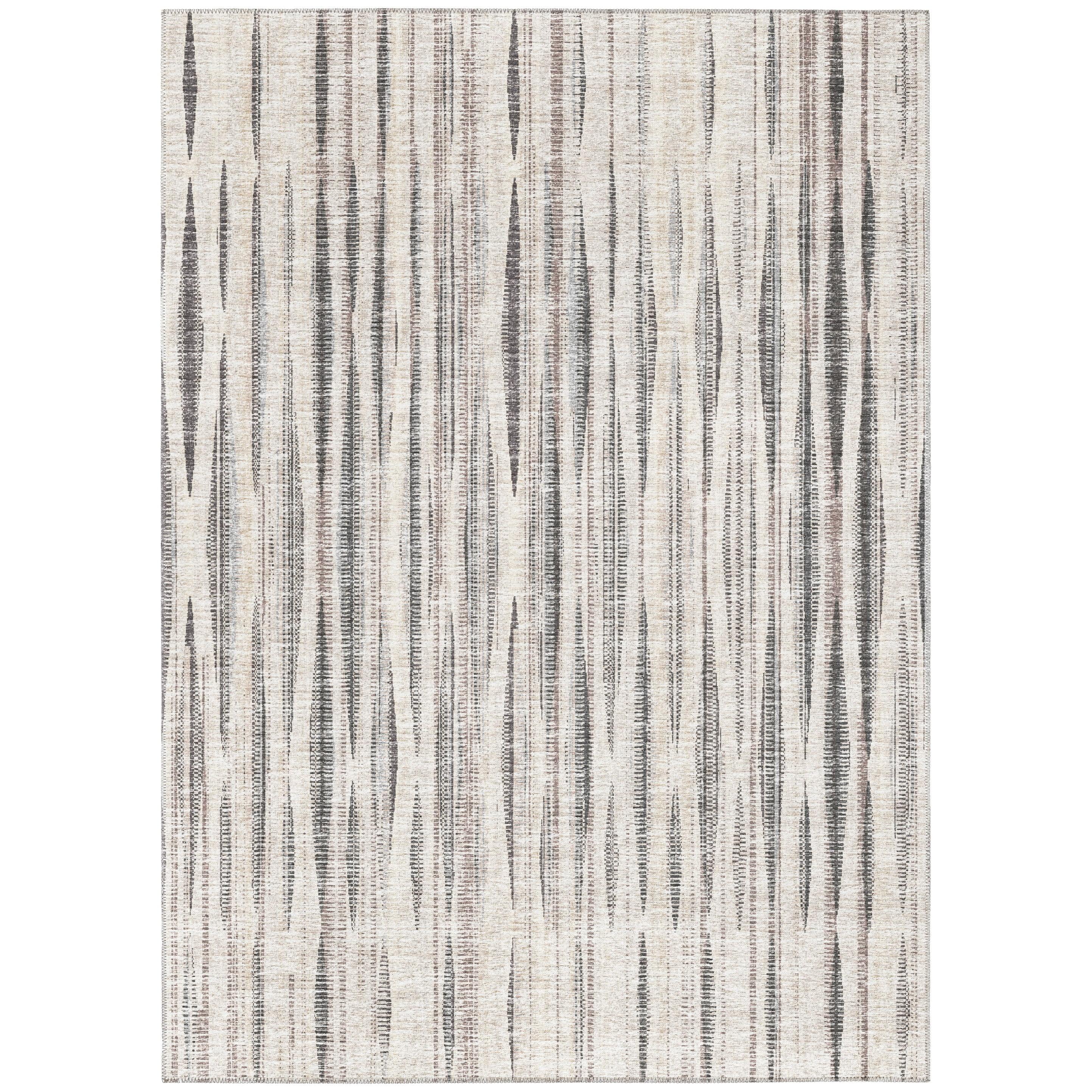 Waverly Beige Contemporary Striped 3 ft x 5 ft Area Rug Beige AWA31