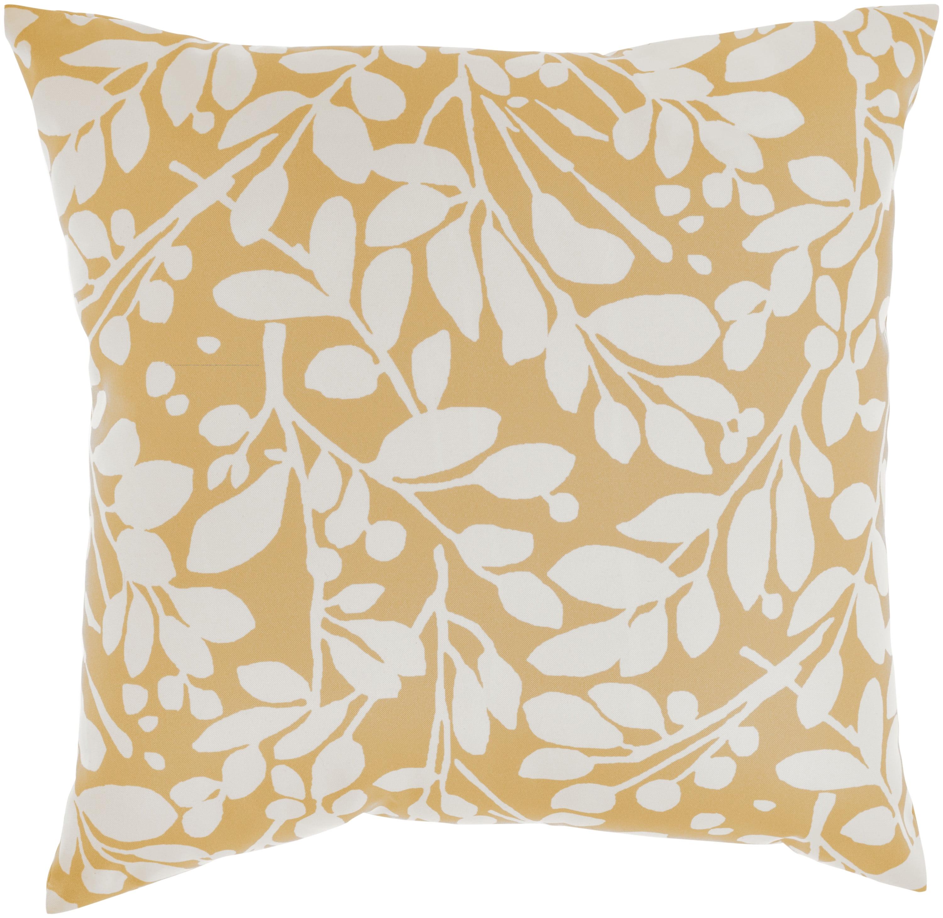 Waverly Pillows Leaf Storm 20" x 20" Yellow Indoor/Outdoor Washable Throw Pillow