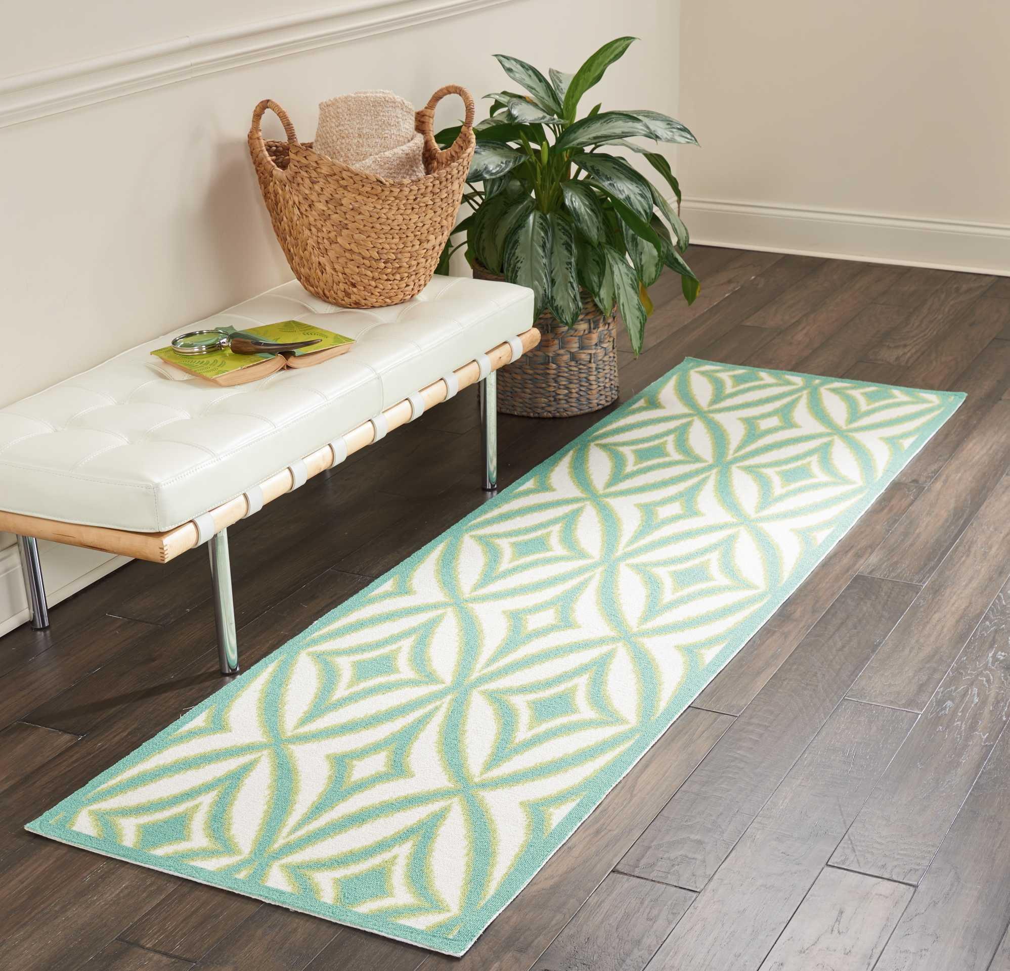 Carnival Geometric 27'' Easy-Care Silk & Synthetic Area Rug