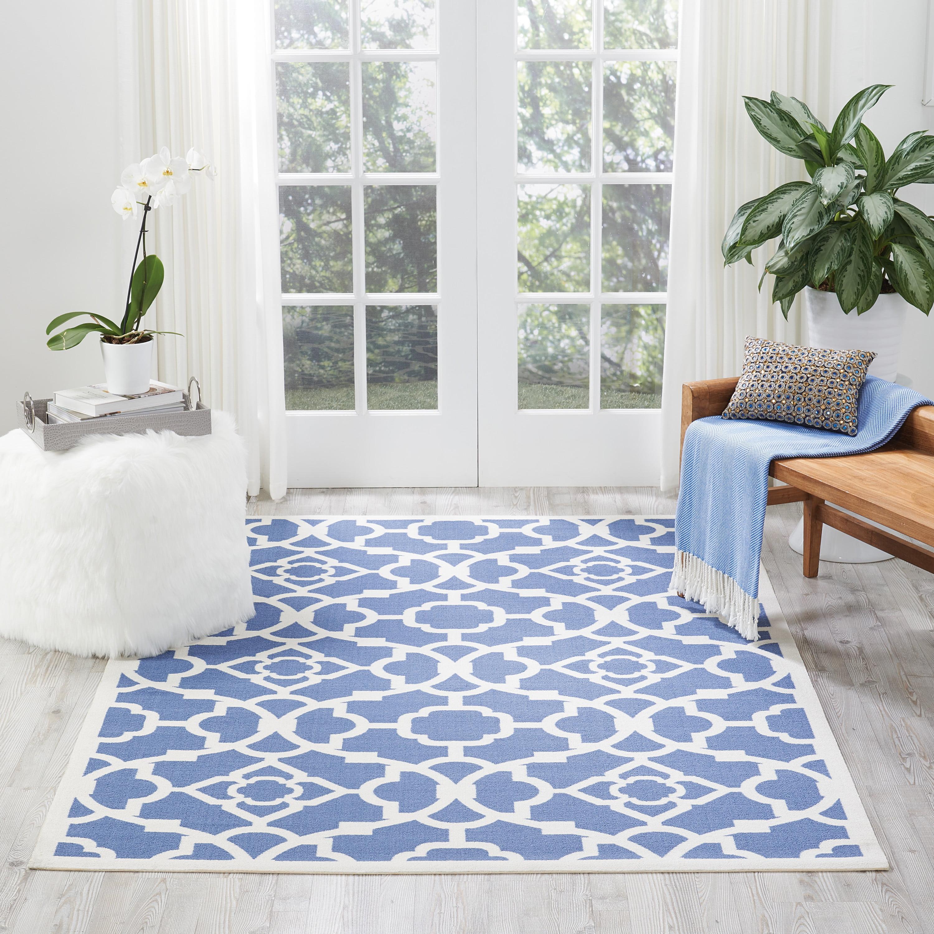 Handmade Rectangular Lapis Synthetic 5' x 7' Area Rug