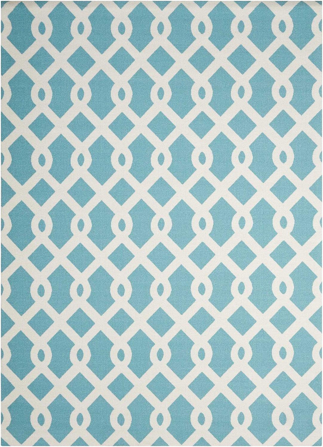 Easterly Geometric Blue/White Outdoor Area Rug