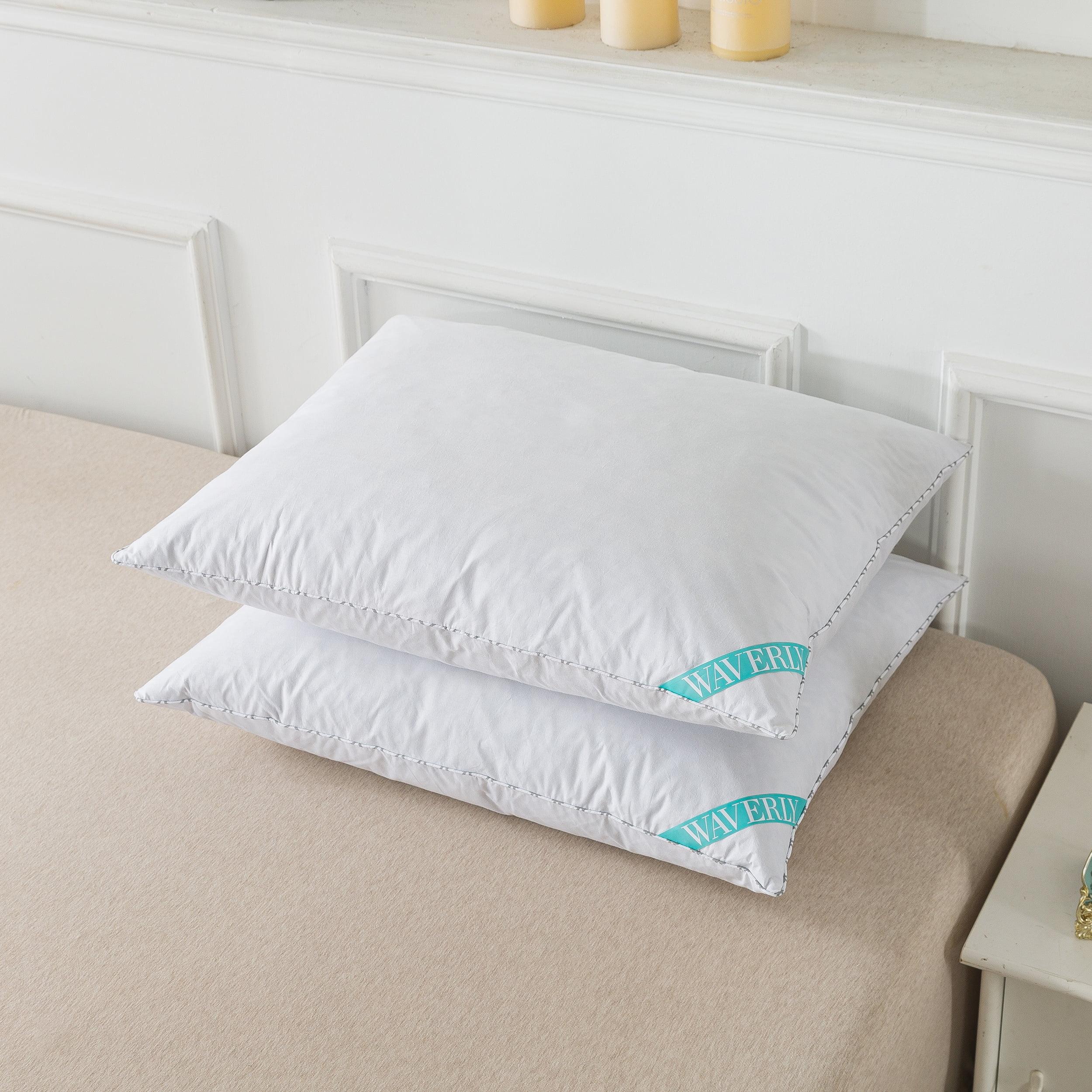 King Size White Feather Fill Bed Pillow Set