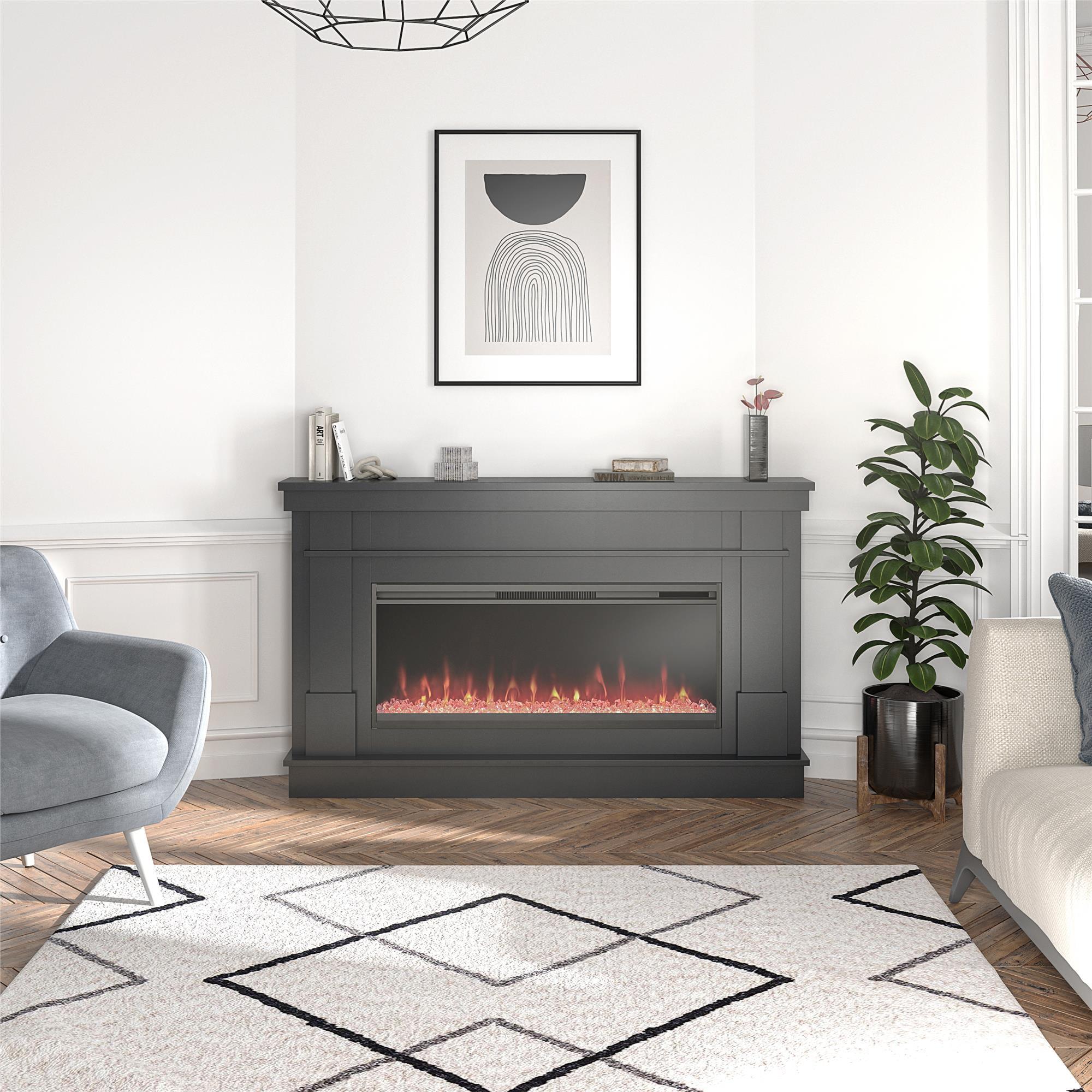 Waverly Wide Mantel with Linear Electric Fireplace