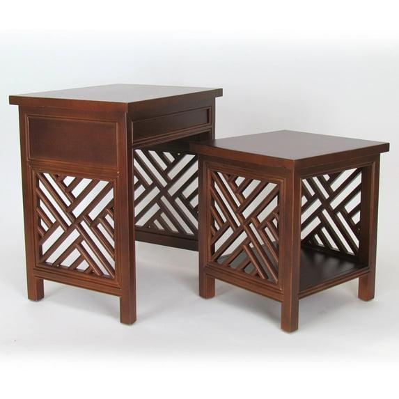 Lattice Nesting Tables - Brown
