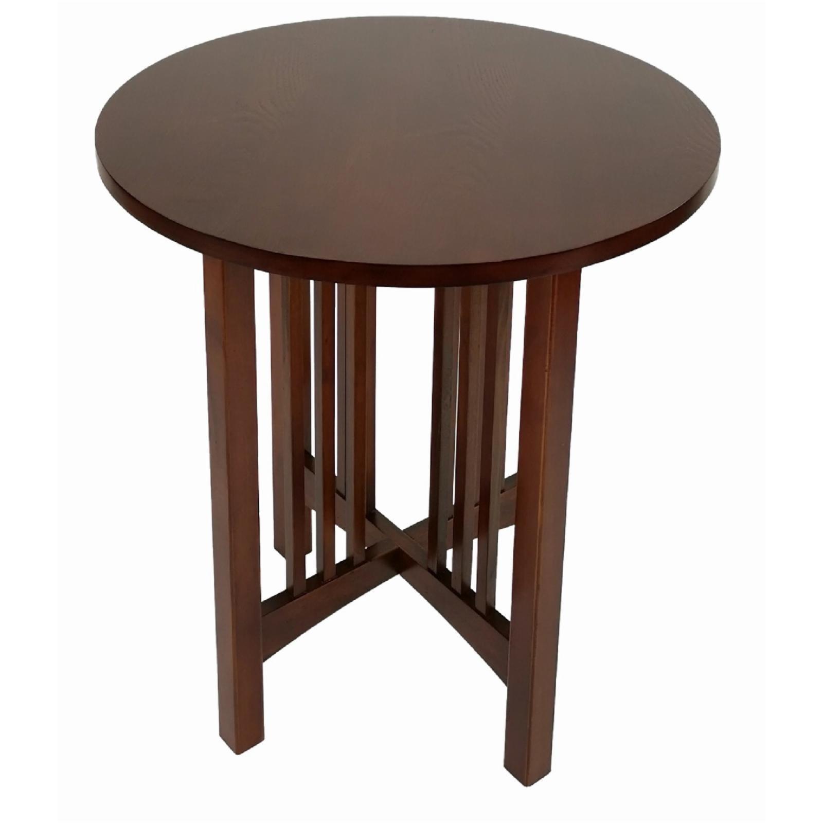 Mission Birchwood Round Side Table in Natural Brown