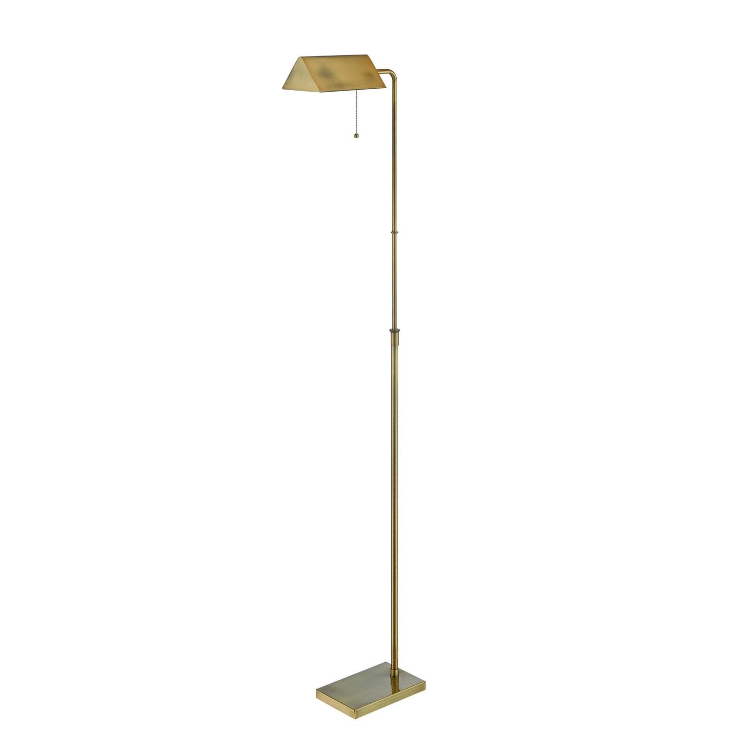 Wayland Adjustable Pharmacy Floor Lamp in Brushed Brass