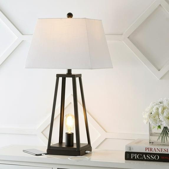 JONATHAN Y Noah 28.5" Classic Industrial Iron Nightlight LED Table Lamp with USB by JONATHAN  Y