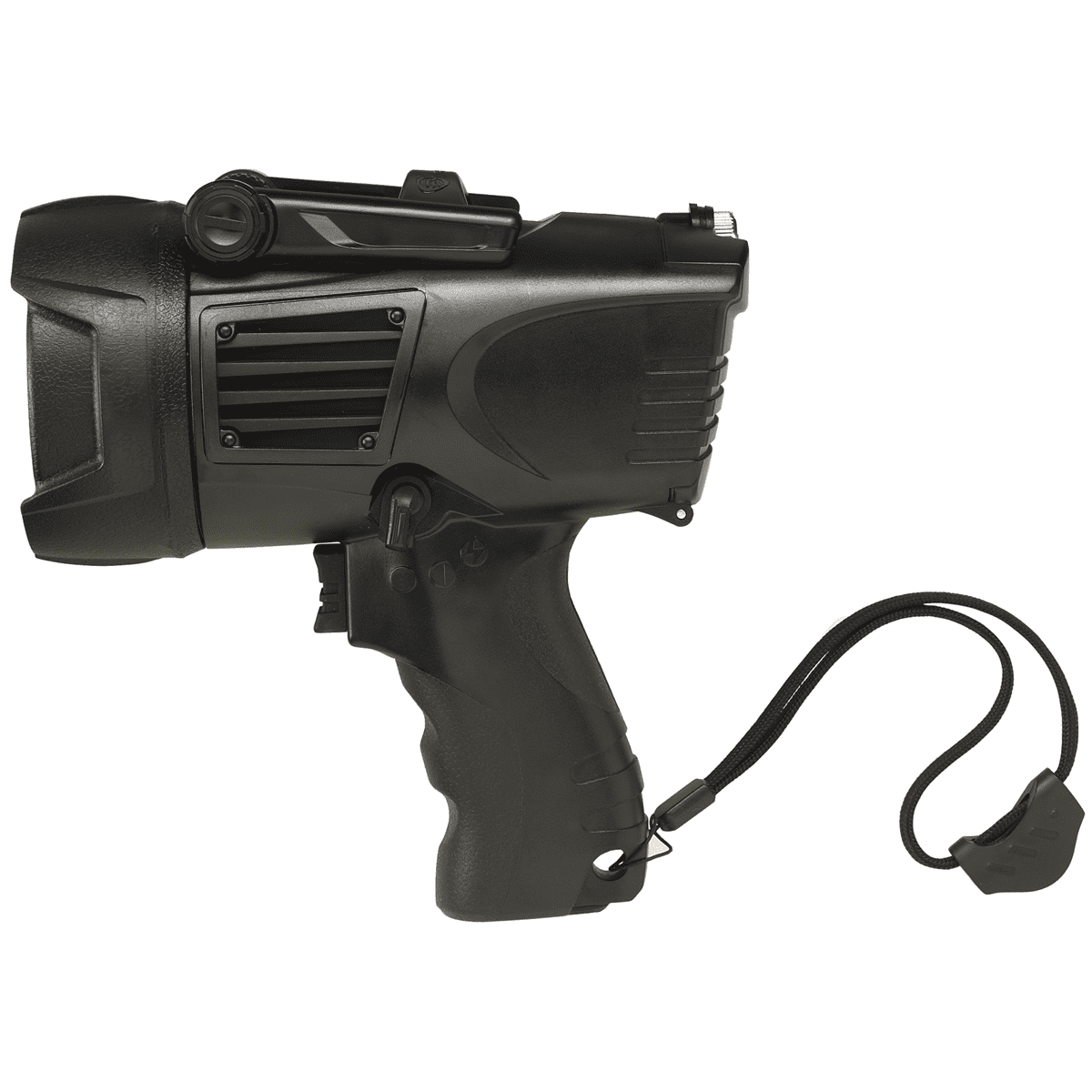 Black High-Impact Polycarbonate LED Tactical Spotlight with Hands-Free Stand