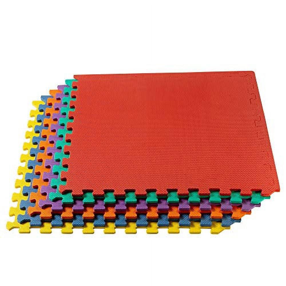 We Sell Mats 3/8 Inch Thick Multipurpose Exercise Floor Mat with EVA Foam, Interlocking Tiles, Anti-Fatigue for Home, or Gym, 24 in x 24