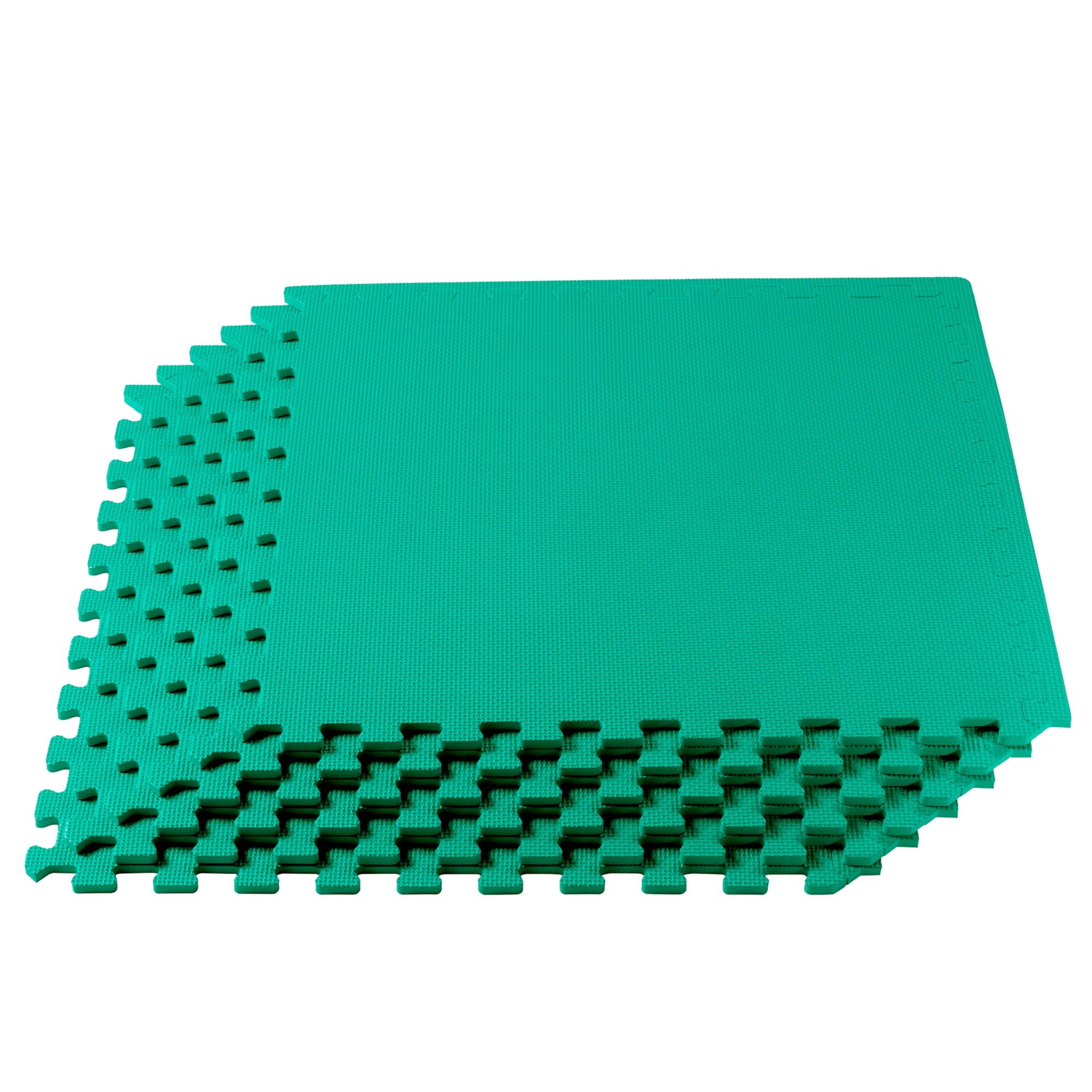 We Sell Mats 3/8 Inch Thick Multipurpose Exercise Floor Mat with EVA Foam, Interlocking Tiles, Anti-Fatigue for Home, or Gym, 24 in x 24