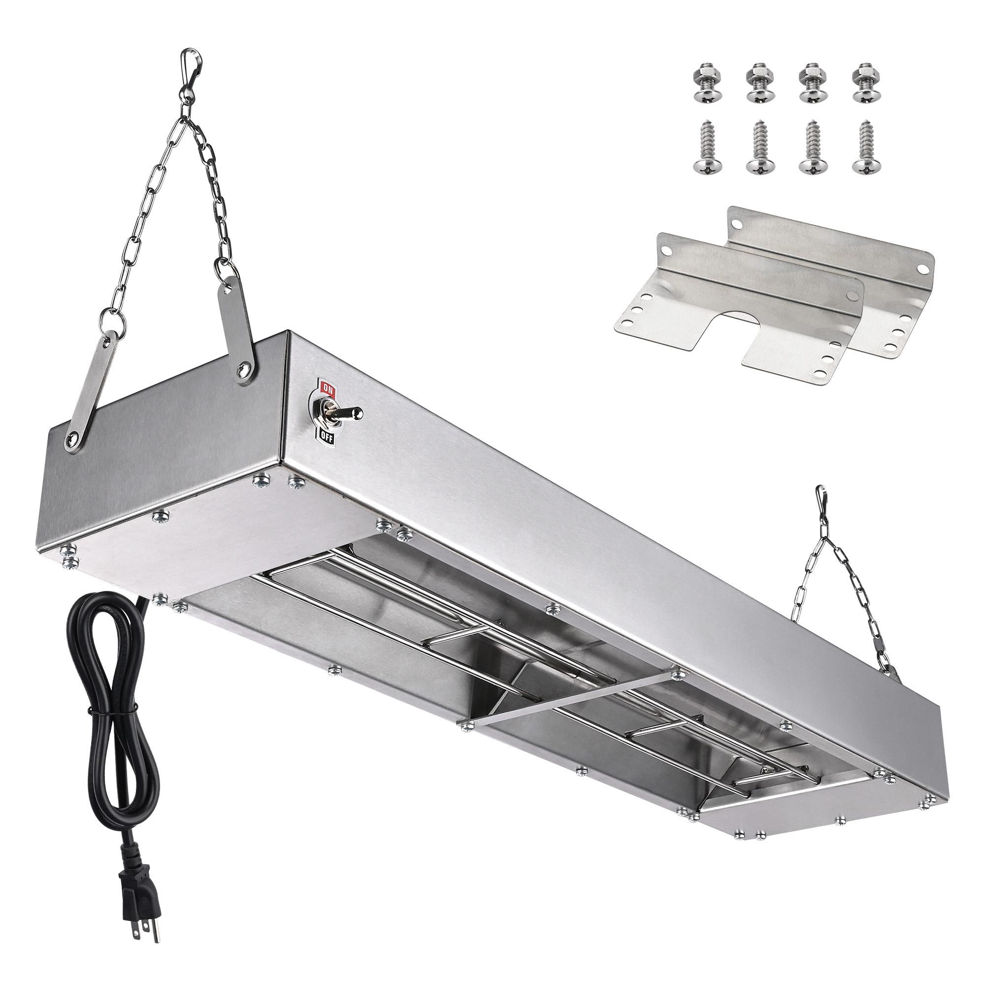 WeChef Commercial Food Warmer 24" 900W Electric Strip Heater Portable Stainless Steel Fry Heating Lamp for Fry Dishes