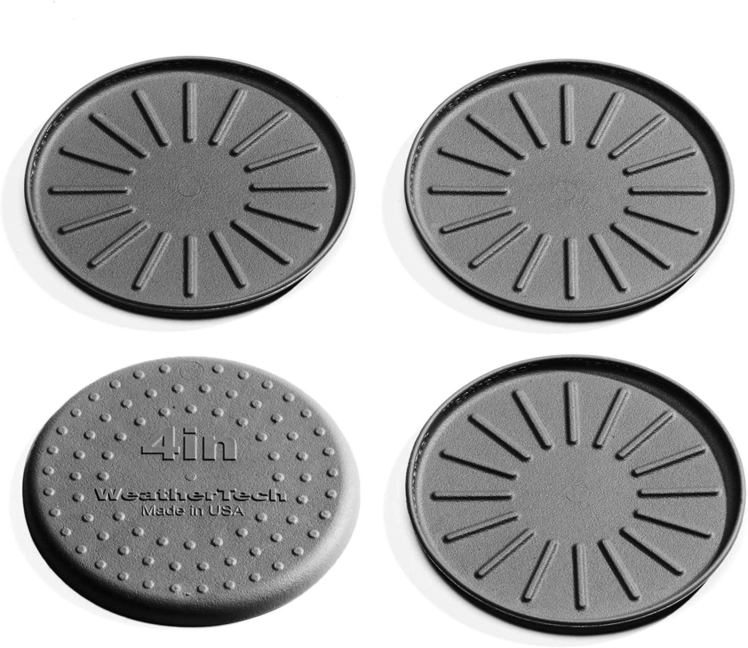 WeatherTech 4" Black Rubber Anti-Skid Drink Coasters - Set of 4