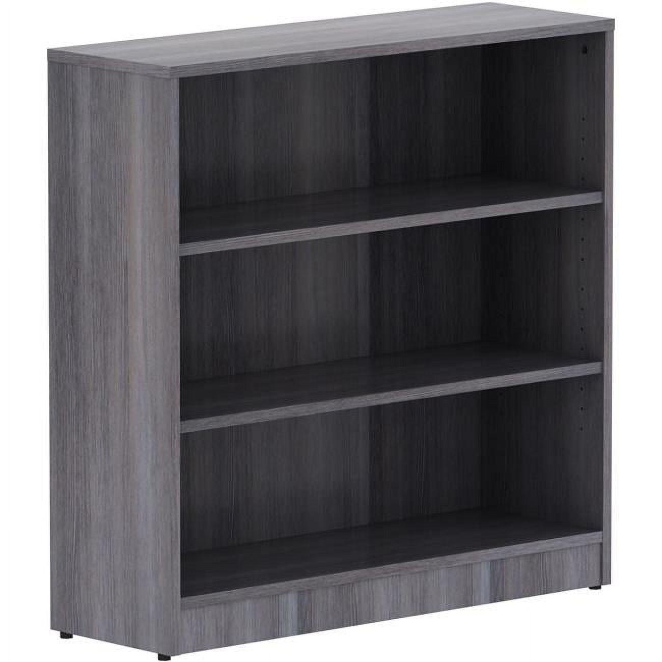 Contemporary Weathered Charcoal Laminate Adjustable 3-Shelf Bookcase