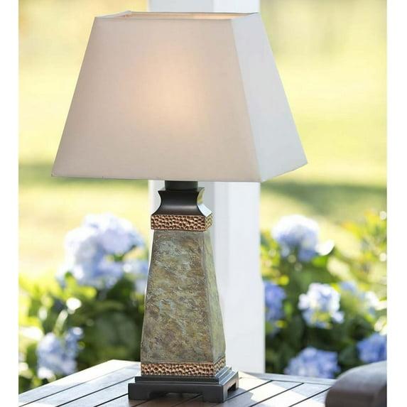 Plow & Hearth Weatherproof Slate Outdoor 23" Table Lamp