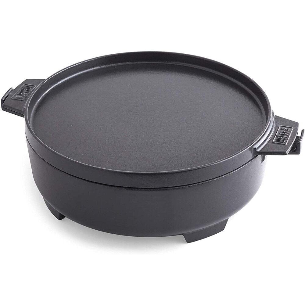 Black Enameled Cast Iron 7.25 Qt Dutch Oven with Lid