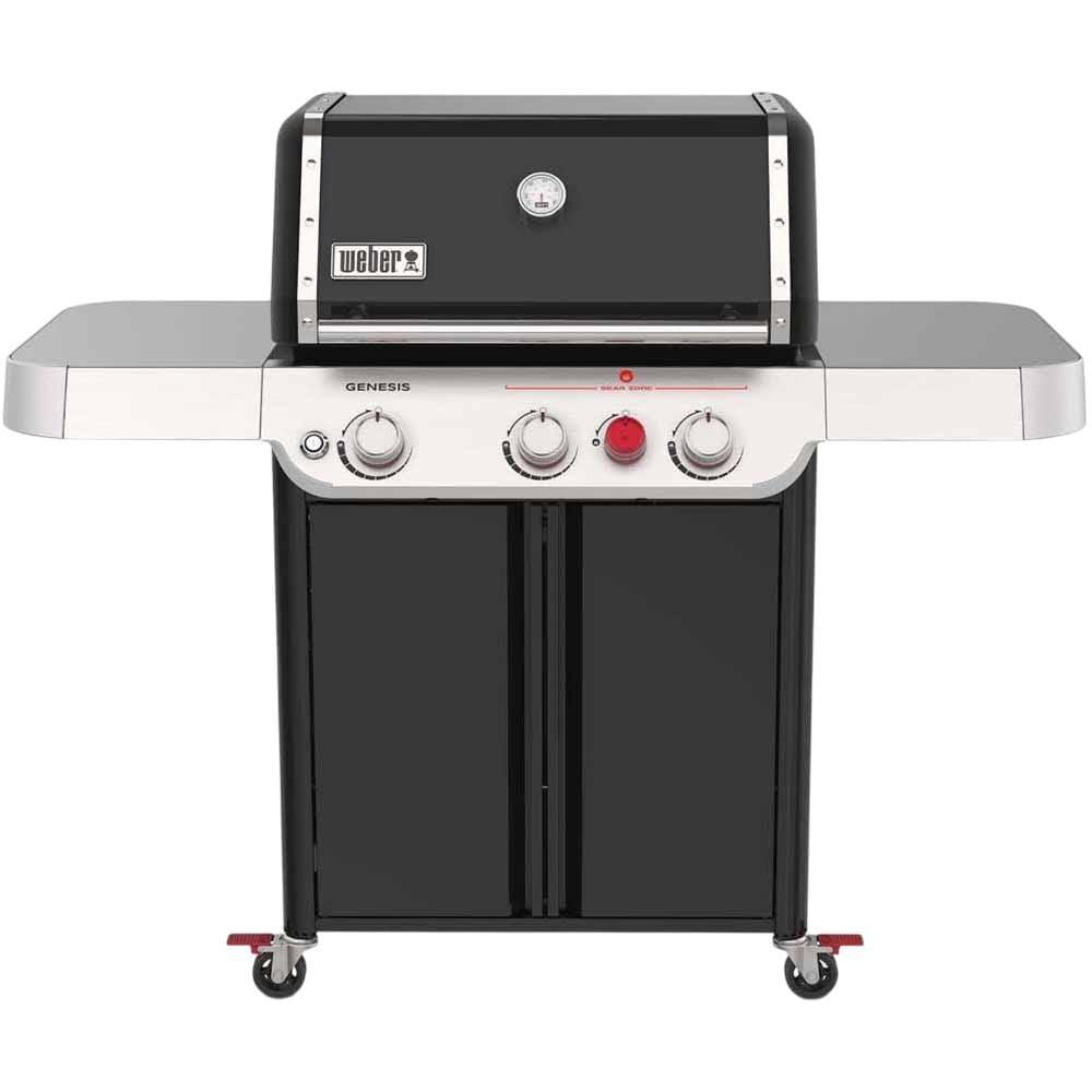 Weber Genesis E-325 3-Burner Silver Propane Gas Grill with Side Tables and Thermometer