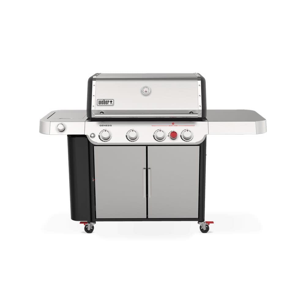 Stainless Steel 4-Burner Propane Gas Grill with Side Burner