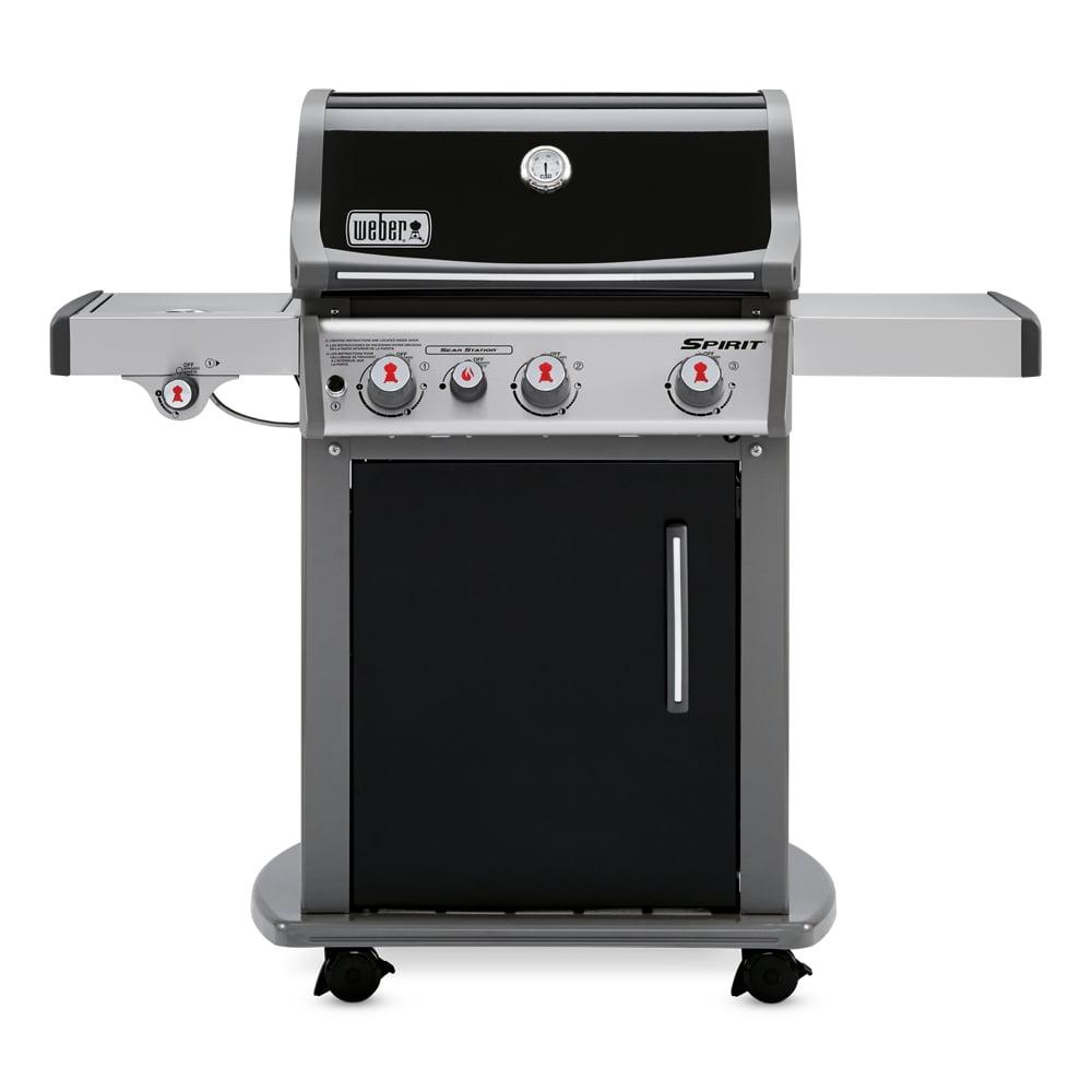 Black Stainless Steel Propane Gas Grill with Side Burner