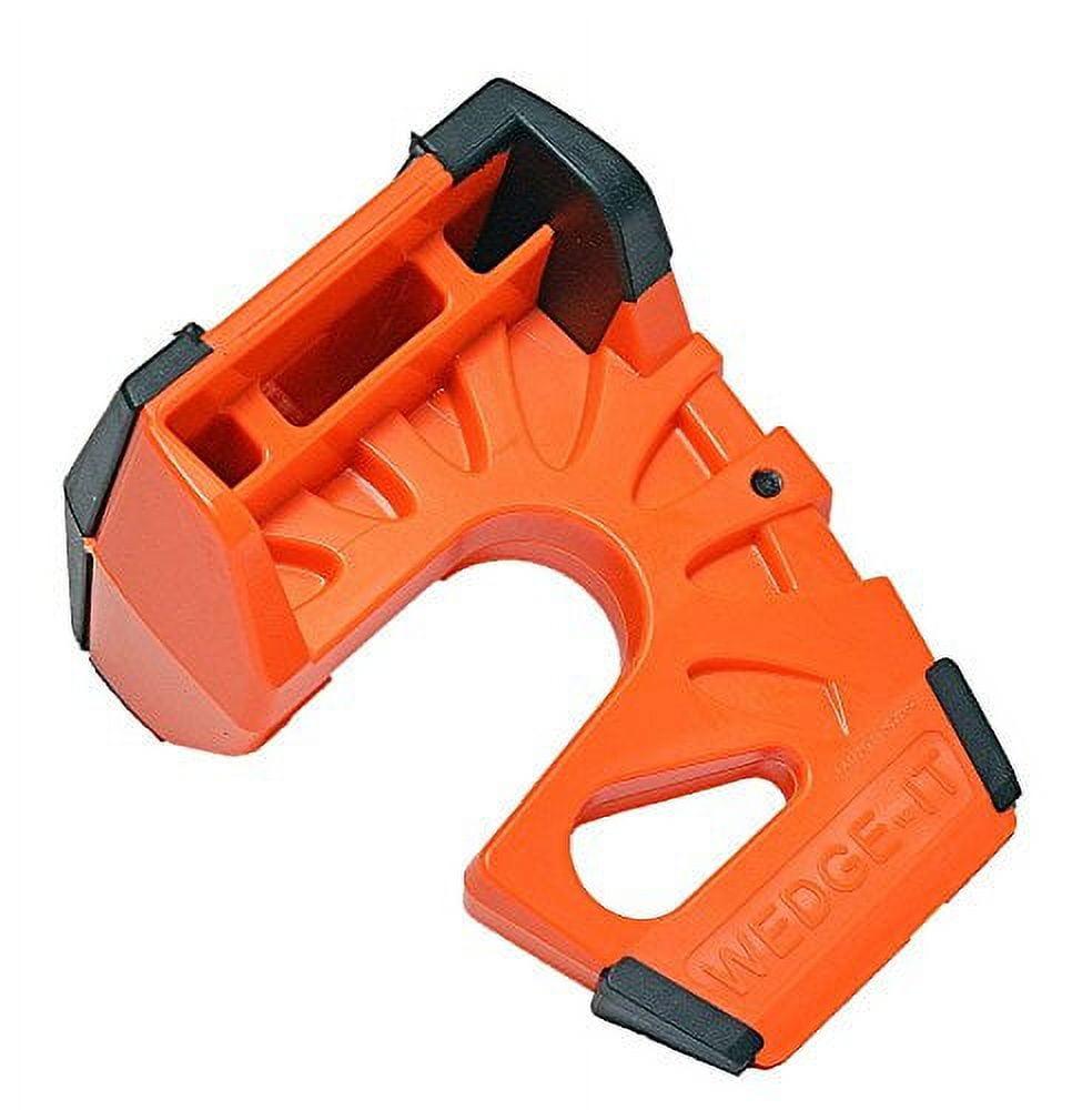 Compact Orange Lexan Plastic Floor Mount Door Stop