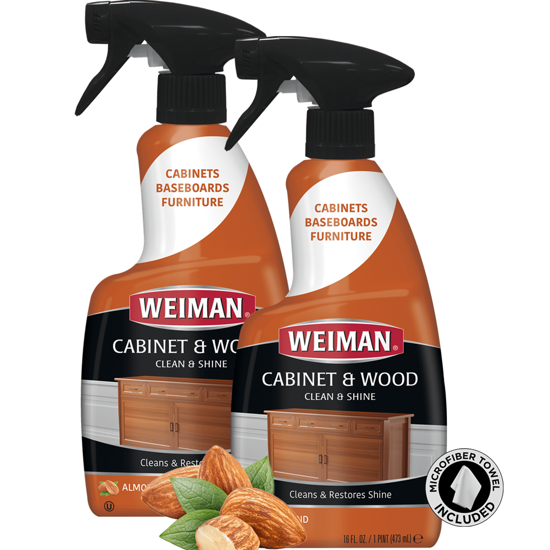 Weiman Almond Scent Cabinet & Wood Cleaner with Microfiber Towel