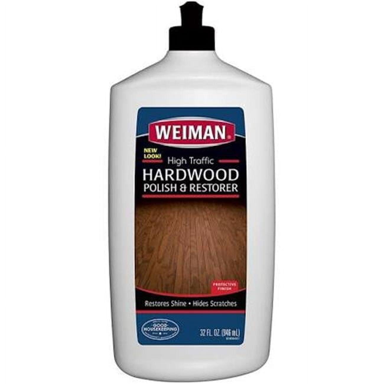 Weiman High-Traffic Hardwood Floor Polish and Restorer - Natural Shine, Removes Scratches, Leaves Protective Layer 32 fl. oz