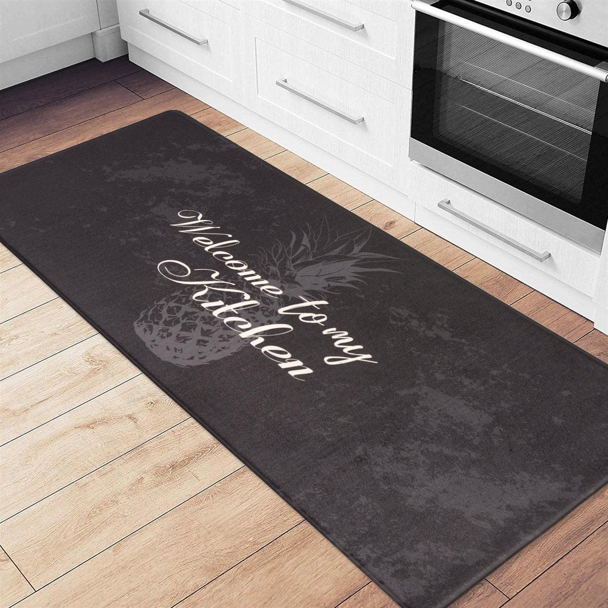 World Rug Gallery Welcome Kitchen Anti Fatigue Standing Mat - Black 18"x47"