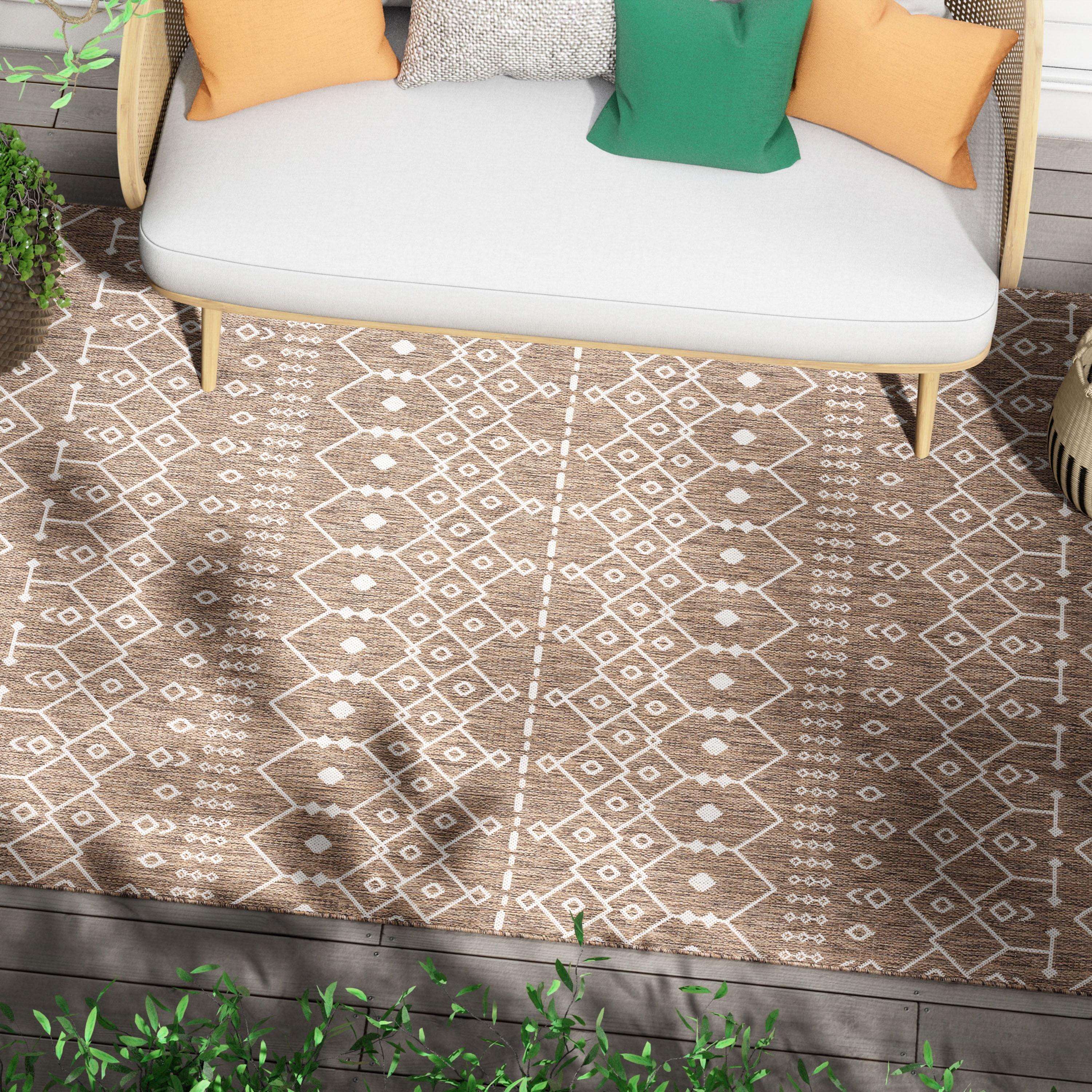 Marshanna Nord Trellis Brown/Taupe Indoor/Outdoor Flat-Weave Area Rug
