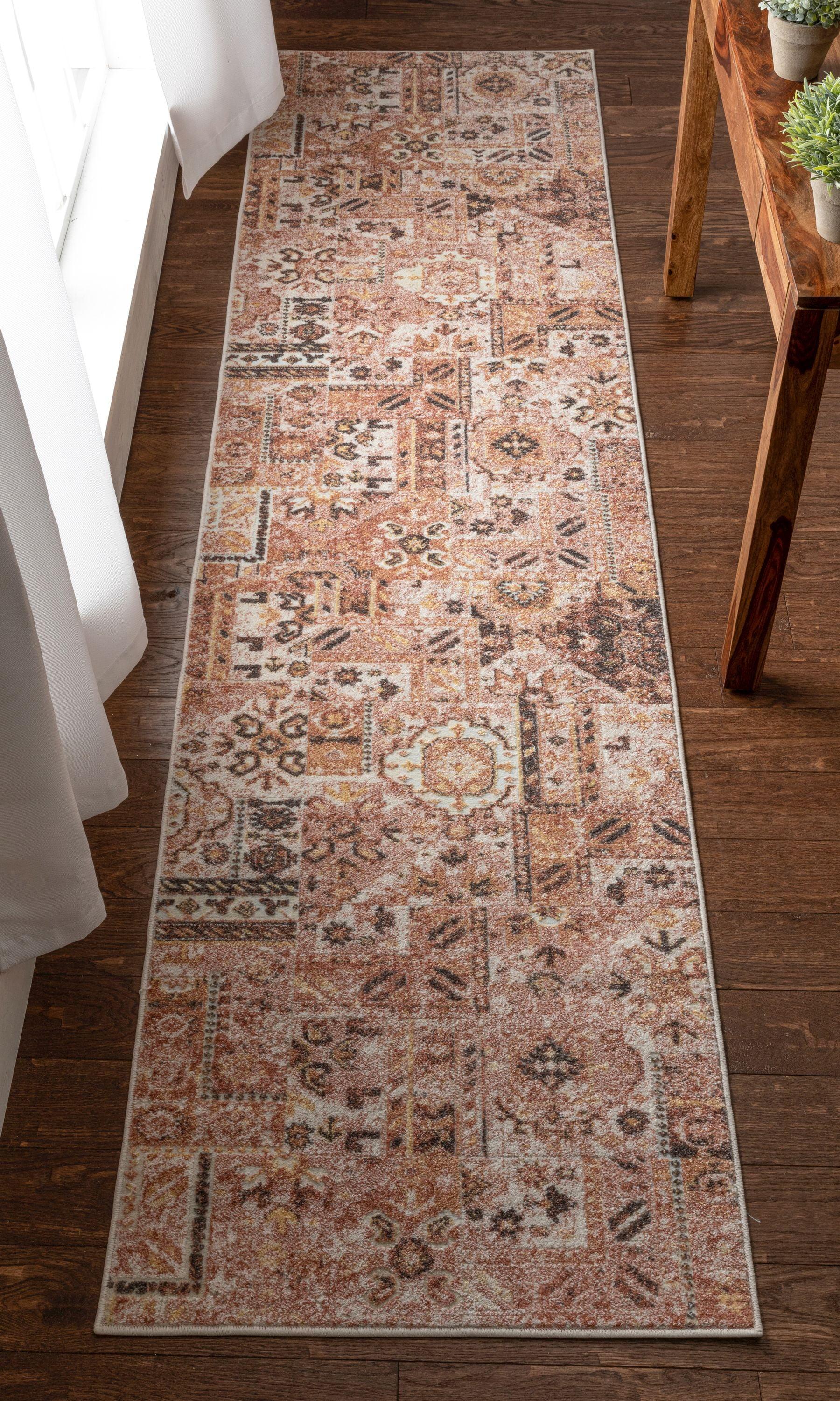 Well Woven Adilah Distressed Bohemian Patchwork 2'7" x 9'10" Runner Rose Pink Area Rug