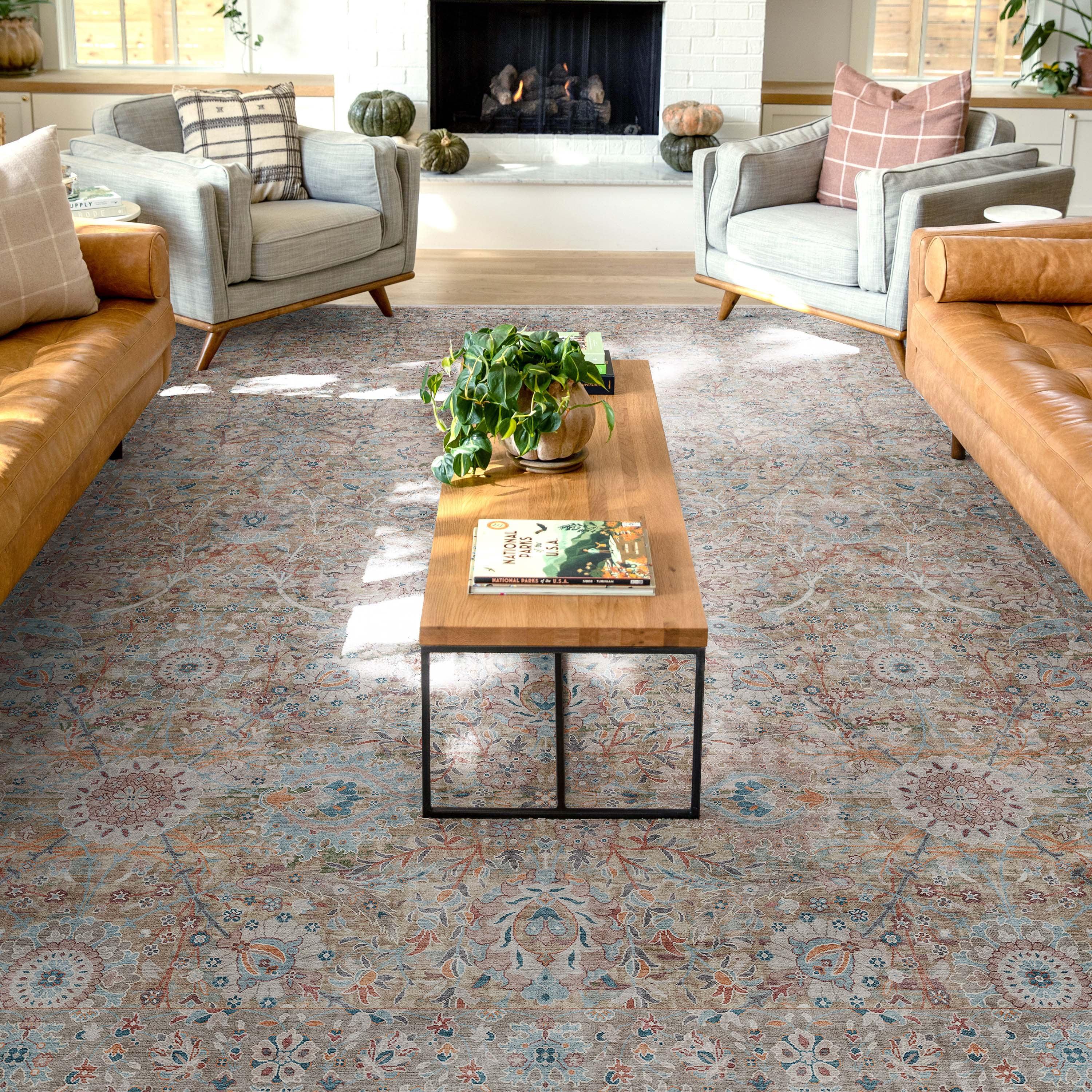 Well Woven Emilia Persian Floral 9'10" x 13' Blue Area Rug