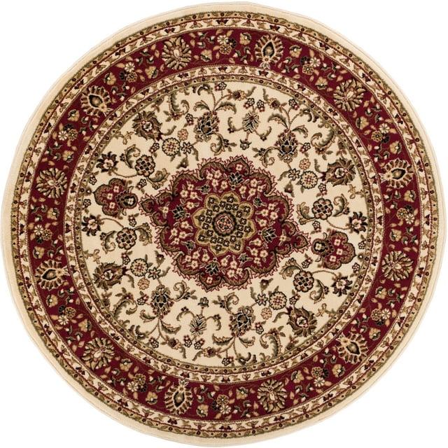 Well Woven Barclay Medallion Kashan Traditional Oriental & Persian Ivory 3'11" x 5'3" Area Rug