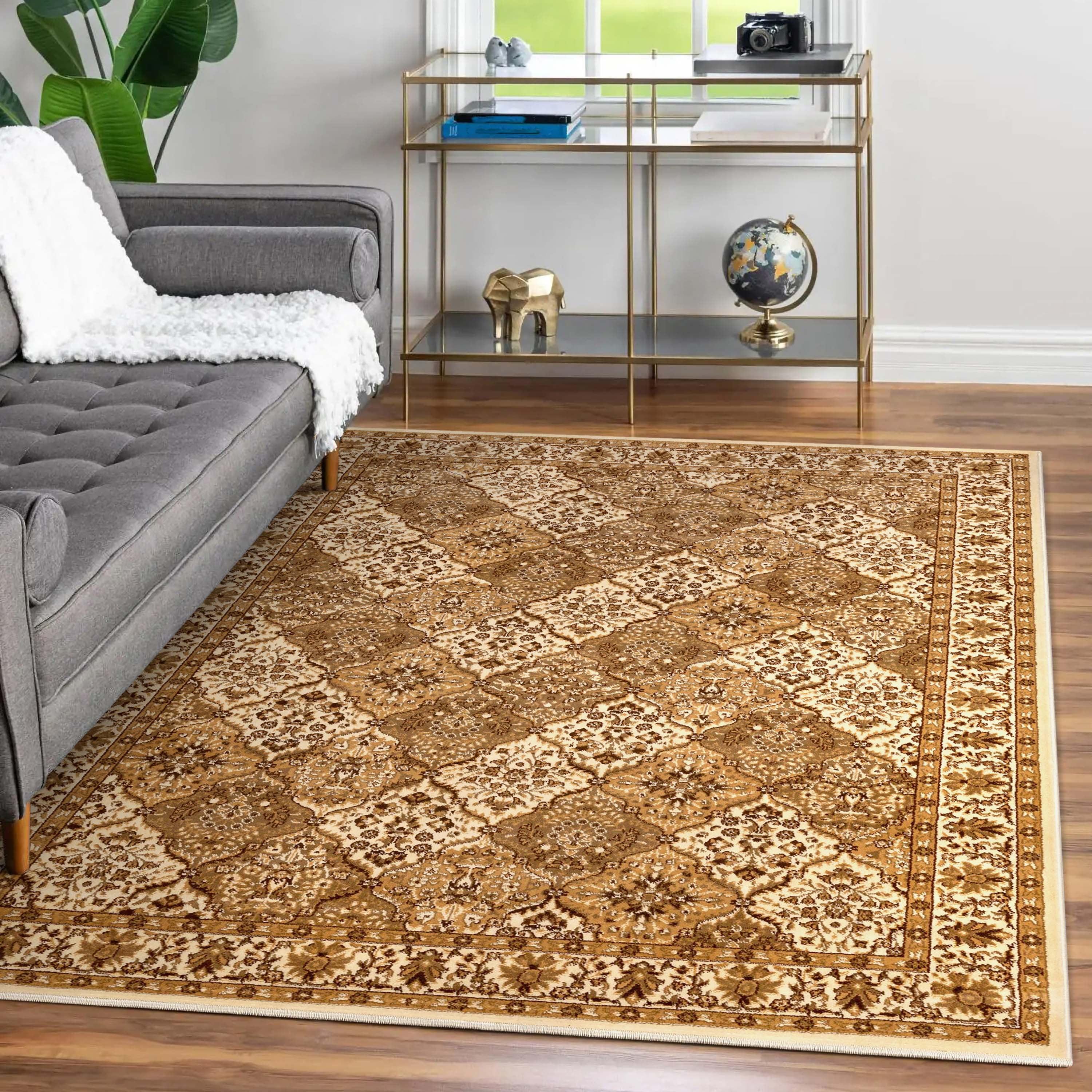 Well Woven Barclay Pyla Oriental Ivory Plush Pile Area Rug