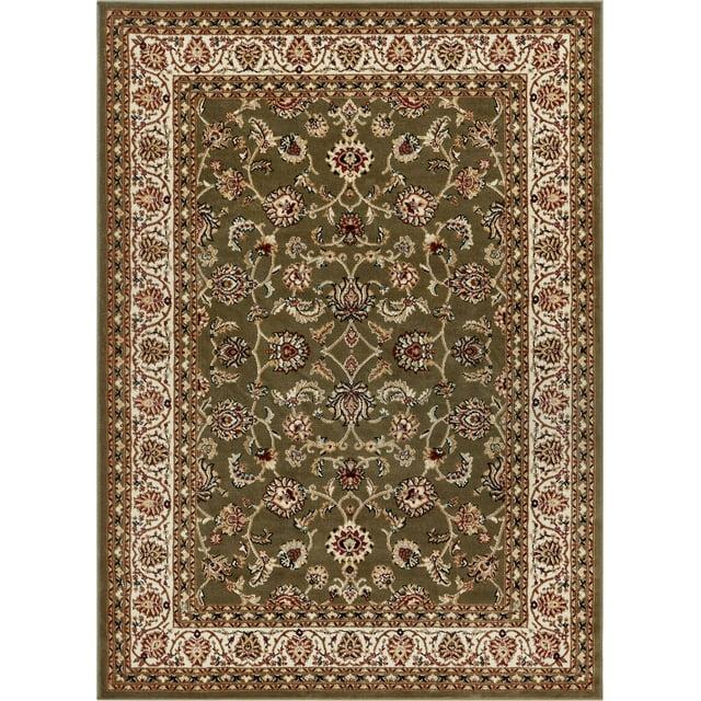 Well Woven Barclay Sarouk Traditional Oriental Panel Green 6'7" x 9'6" Area Rug