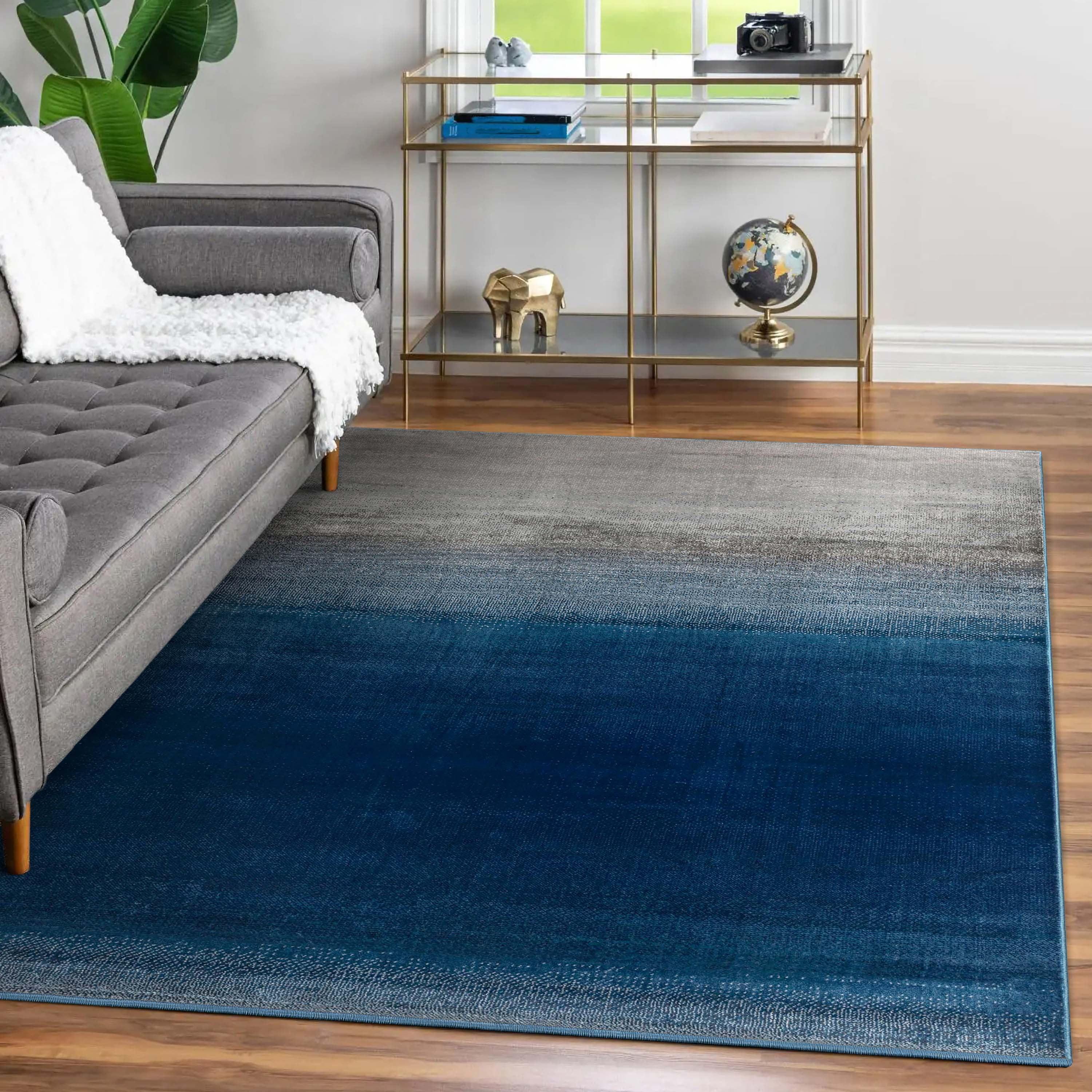 Barclay Blue and Gray Synthetic 5' x 7' Area Rug