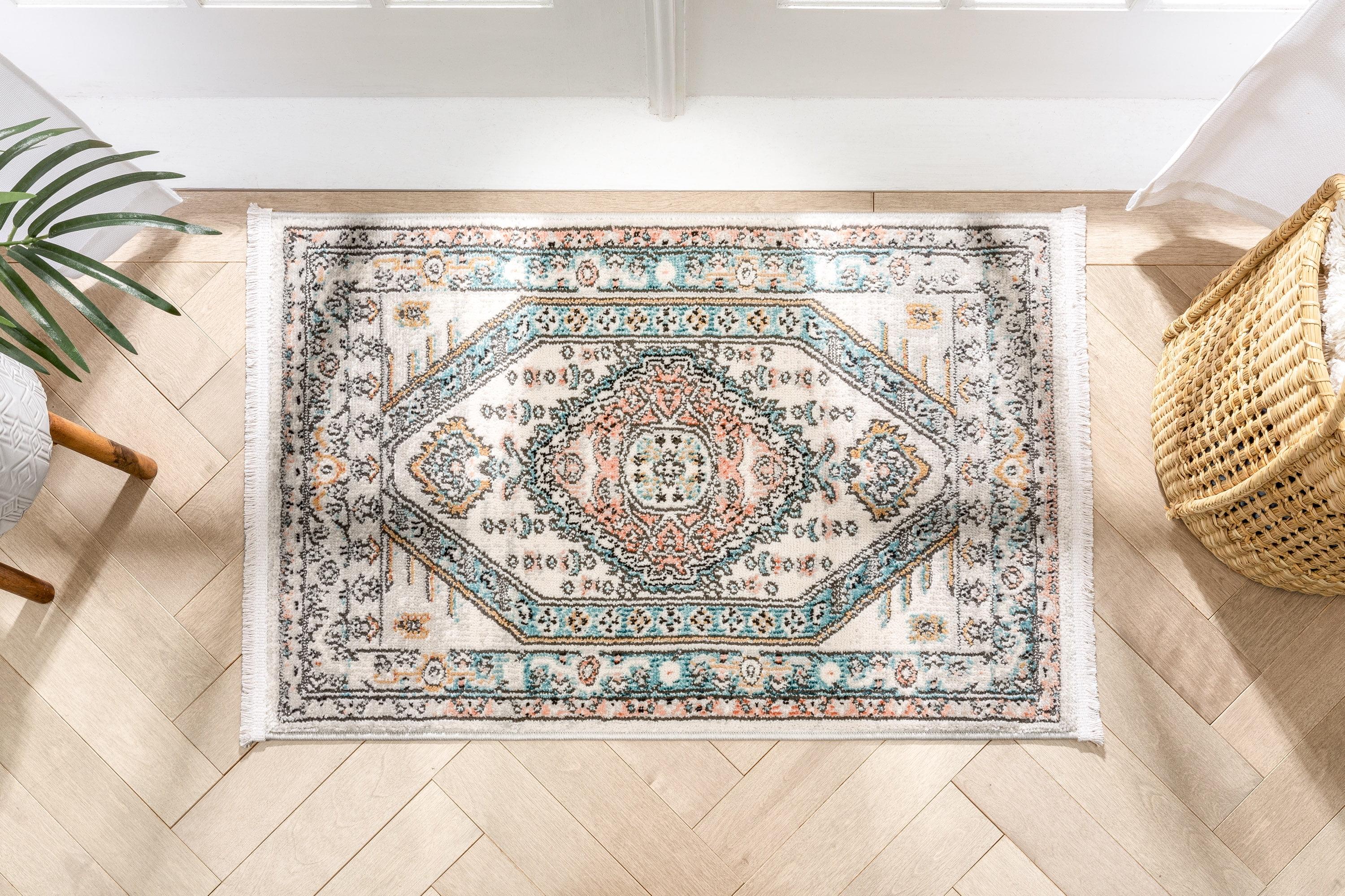 Well Woven Indira1 Jane Vintage Bohemian Aztec Tribal Blue 2' x 3' Area Rug