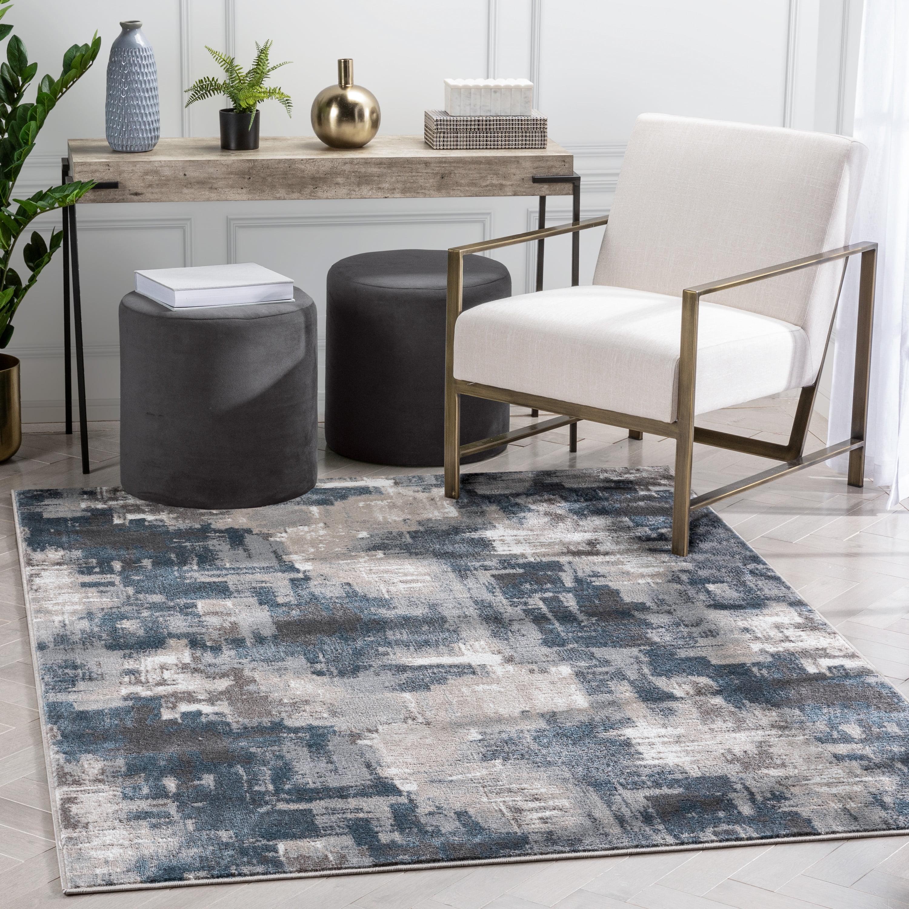 Verity Lilith Modern Abstract Grey Blue Rug