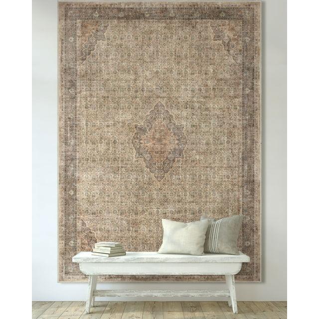 Well Woven Asha Lilith Vintage Oriental Beige Brown 3'11" x 5'3" Area Rug