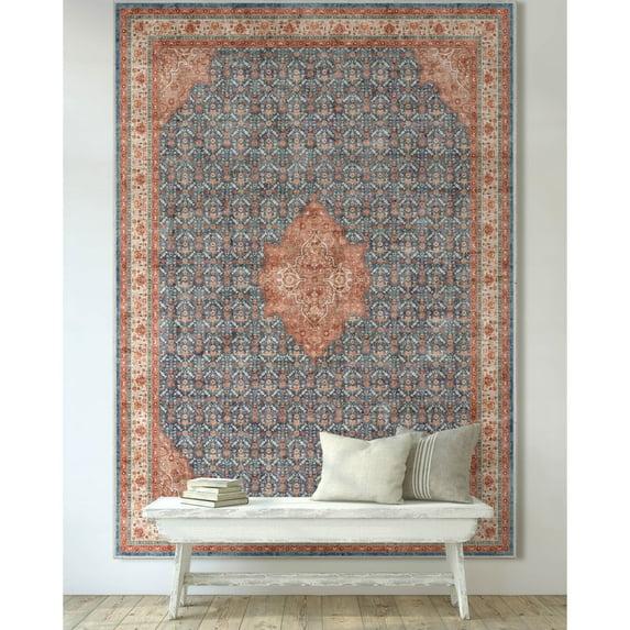 Well Woven Asha Lilith Vintage Oriental Blue Red 9'10" x 13' Area Rug
