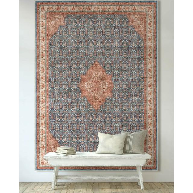 Well Woven Asha Lilith Vintage Oriental Blue Red 9'10" x 13' Area Rug