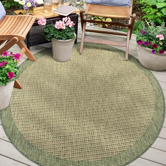 Union Rustic Marshanna Odin Solid & Striped Indoor/Outdoor Flat-Weave Area Rug