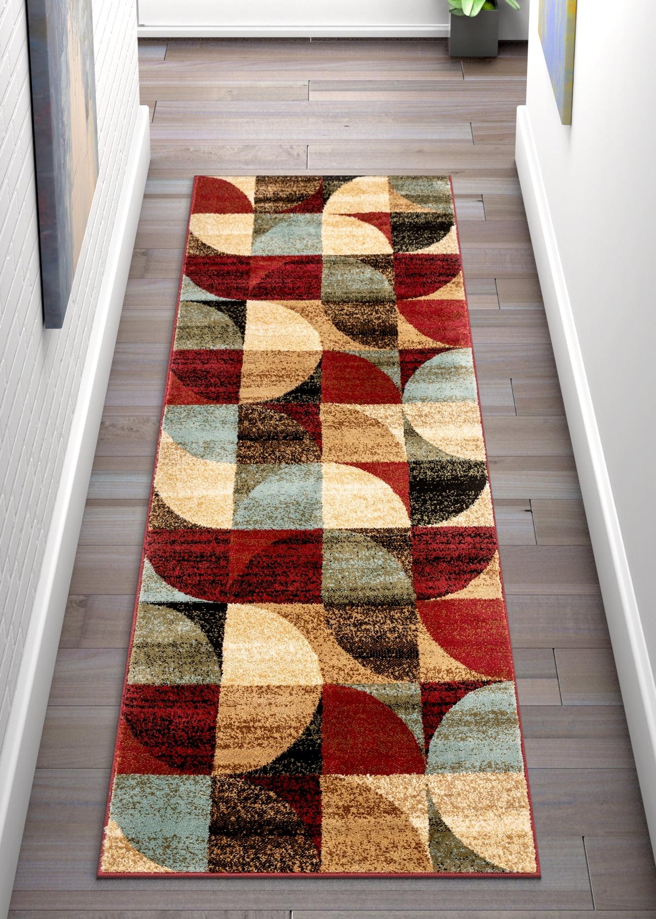 Mid Century Modern Multicolor Geometric Runner Rug 2'3" x 7'3"