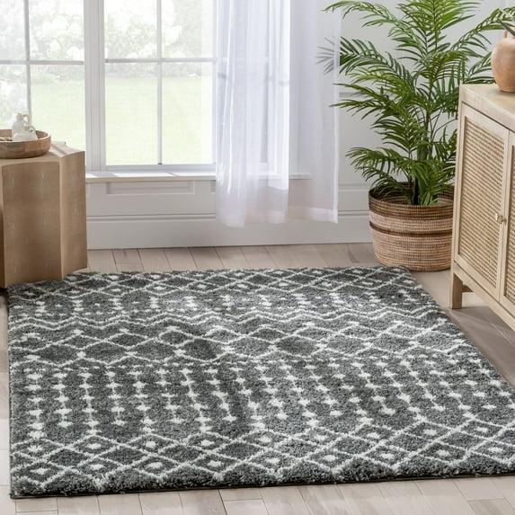 Well Woven Moroccan Area Rug, 7' x 5', Irresistibly thick Shag Pile, Easy to clean