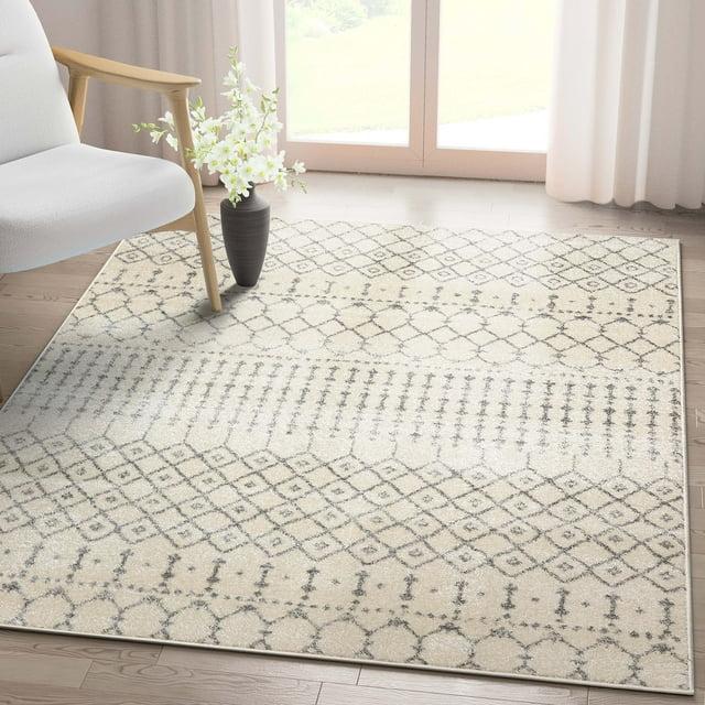 Mystic Colette Moroccan Trellis Ivory Grey Area Rug