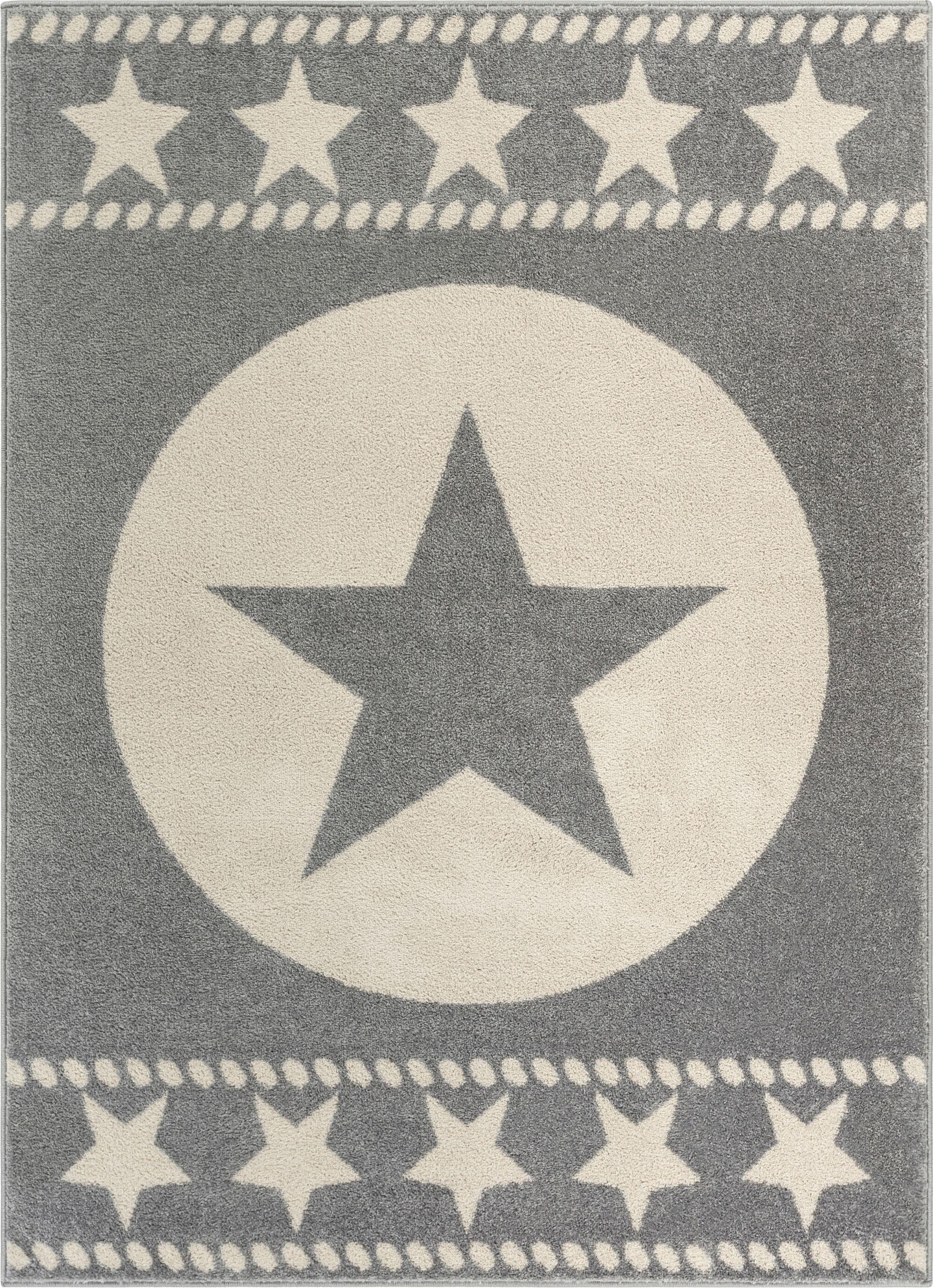 Modern Geometric Gray Synthetic Area Rug - 7'10" x 9'10"